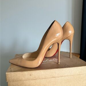 Gently used - Nude Louboutin 120mm patent So Kate’s size 39.
